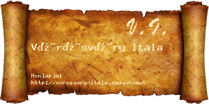 Vörösváry Itala névjegykártya
